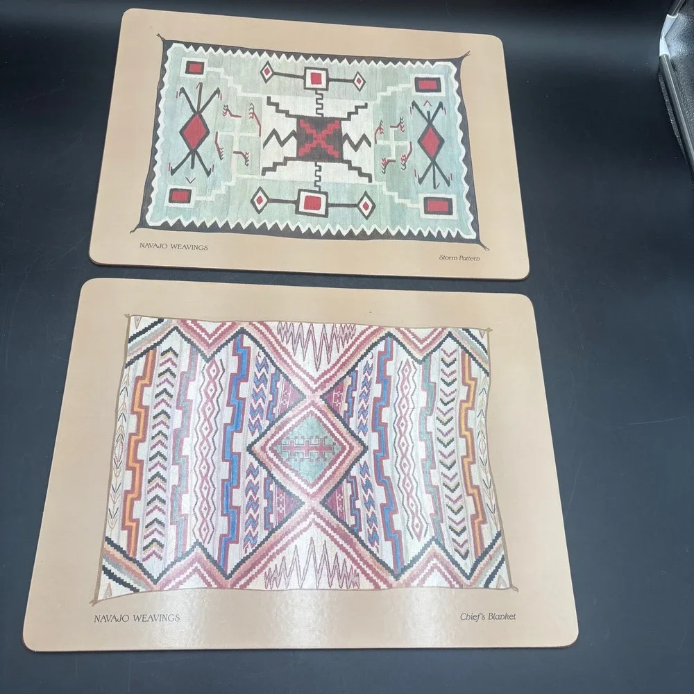 Vtg Pimpernel Navajo Weavings Cork Back Placemats Set of 4 Made in England